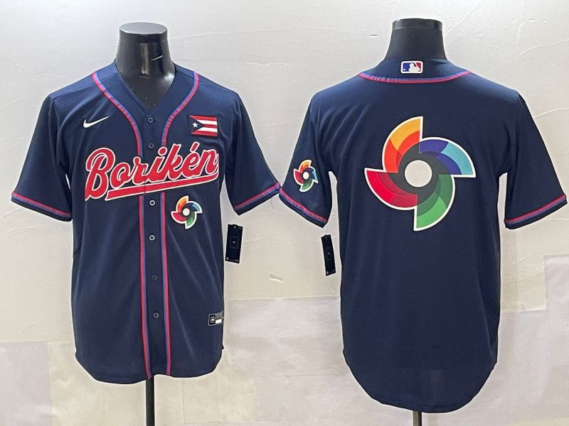 Men Puerto Rico Blank Blue Joint Name 2025 Nike MLB Jersey style 20